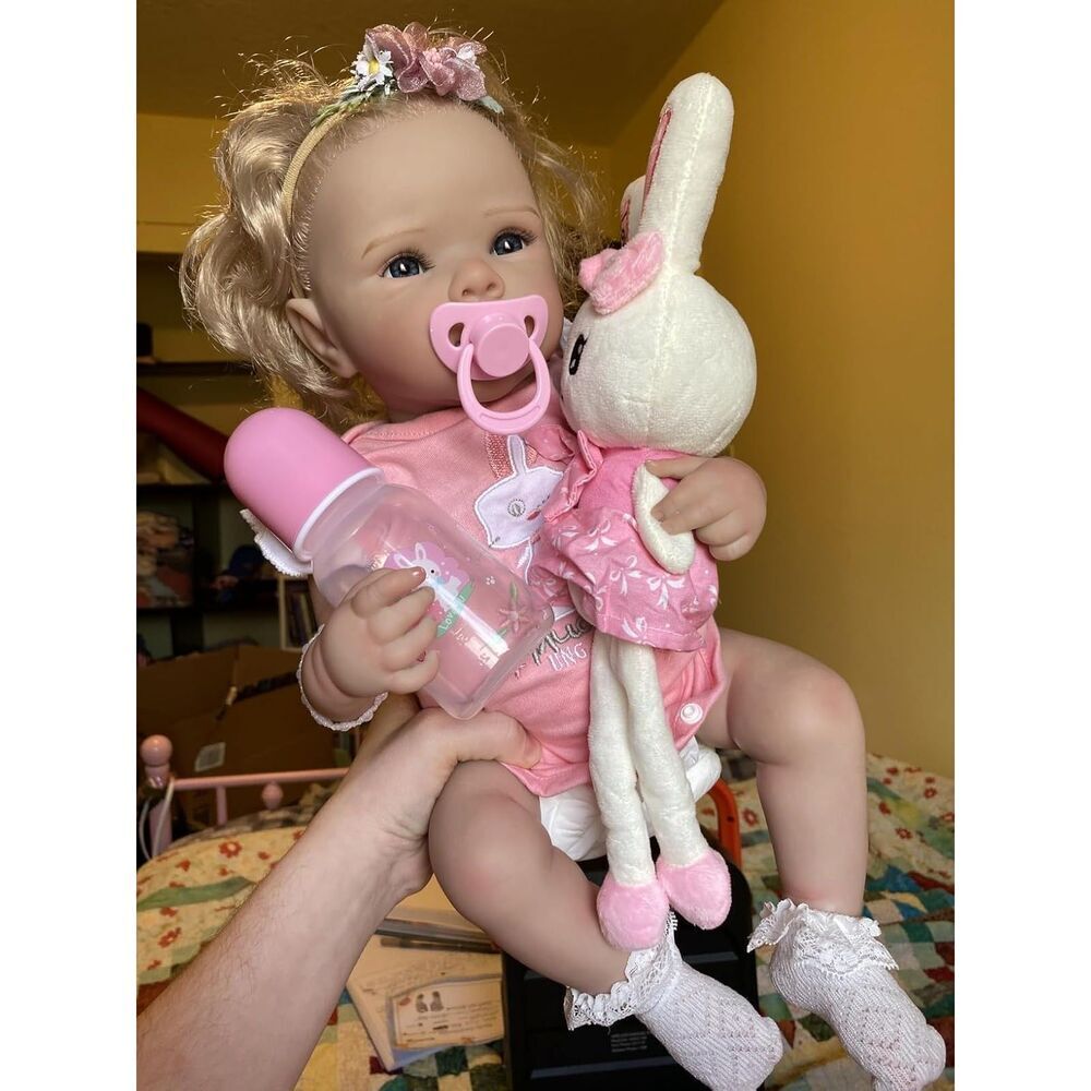 18 inch Realistic Cute Reborn Infant Baby Doll Silicone Full Body Girl